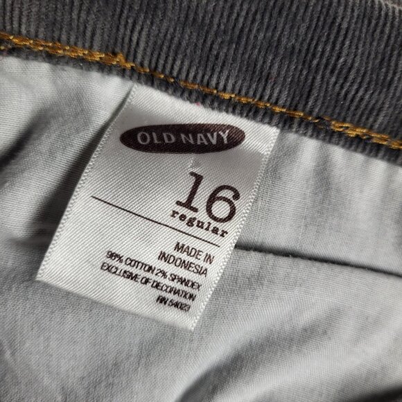 2 for $30 Old Navy Corduroy Pants Sweatheart 16 Regular Gray Straight Leg - Picture 9 of 10